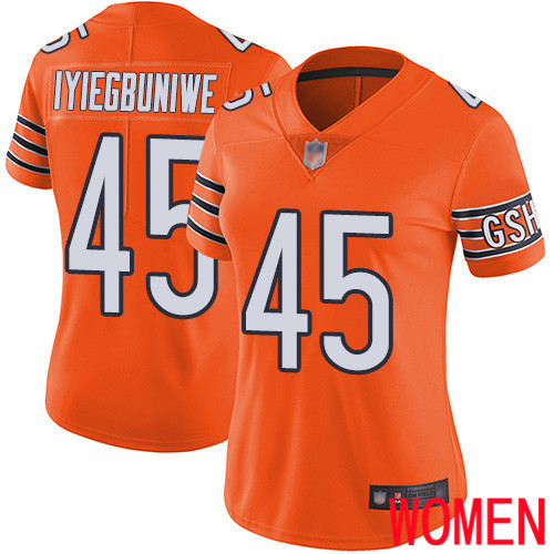 Chicago Bears Limited Orange Women Joel Iyiegbuniwe Alternate Jersey NFL Football #45 Vapor Untouchable